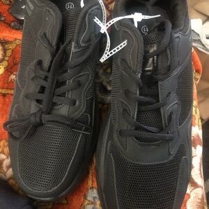 Skechers Men's Black Mesh Lace-Up Sneakers